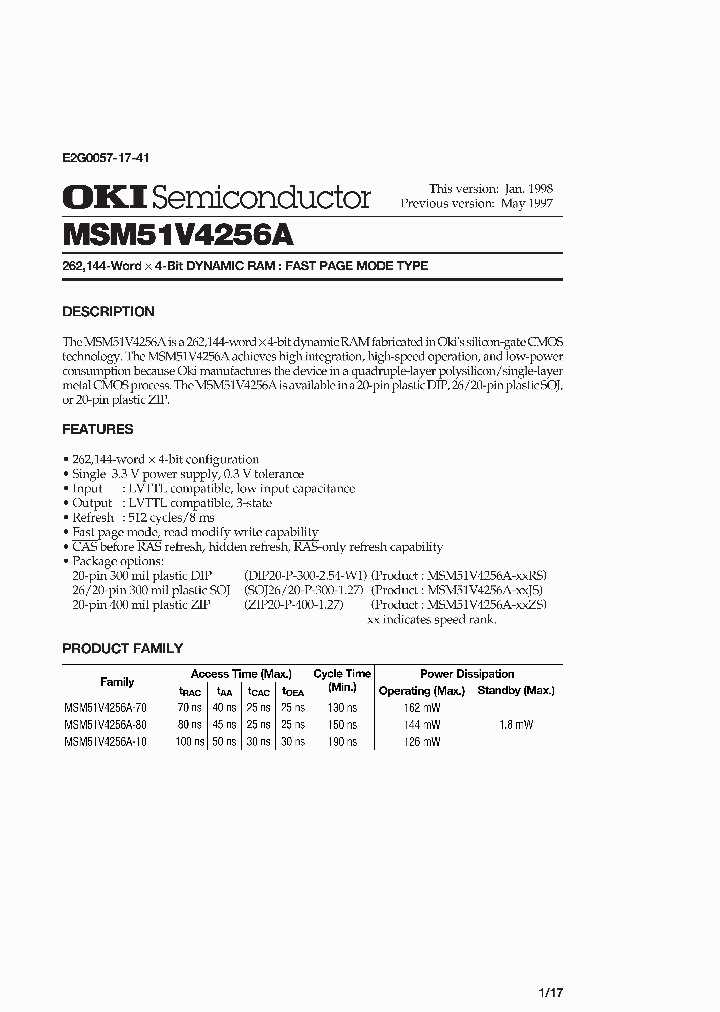 MSM51V4256A_7044094.PDF Datasheet