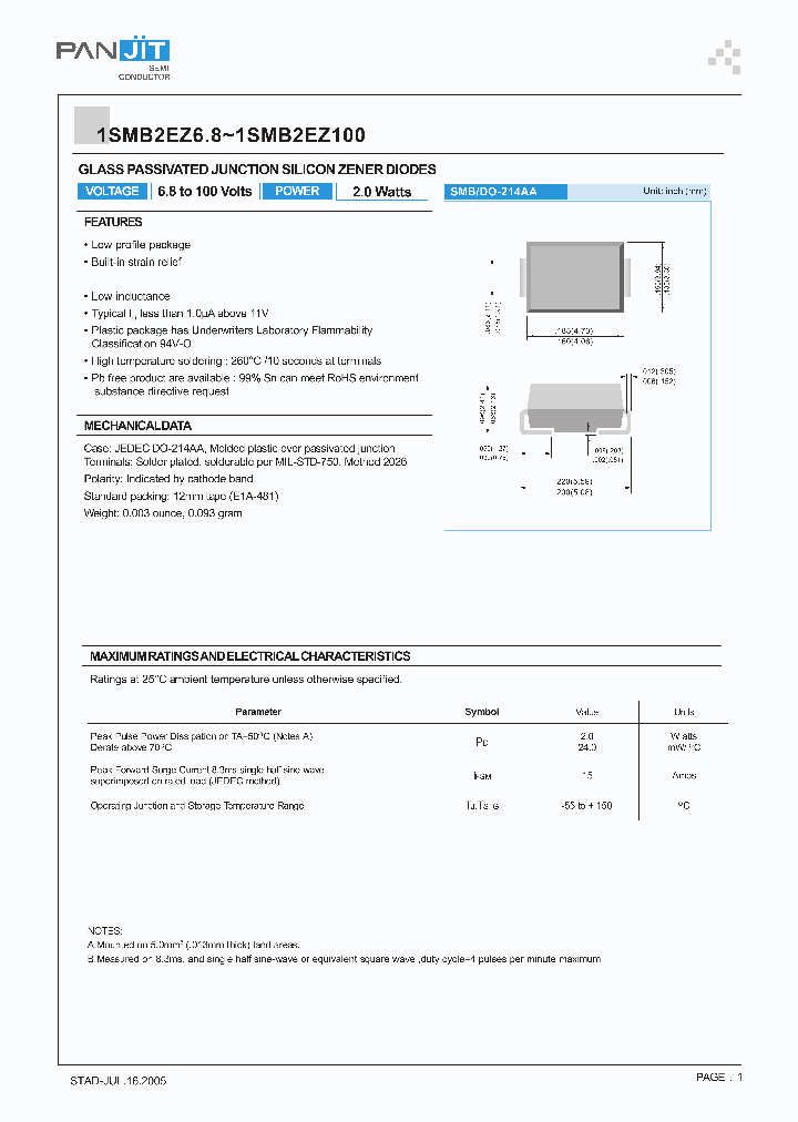 1SMB2EZ60_7109315.PDF Datasheet