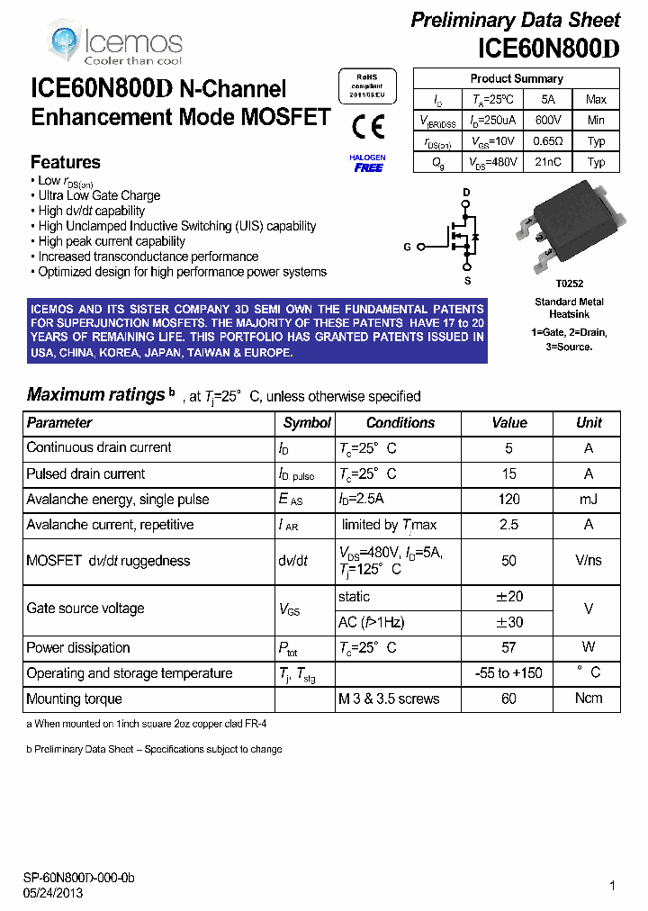 ICE60N800D_7170197.PDF Datasheet