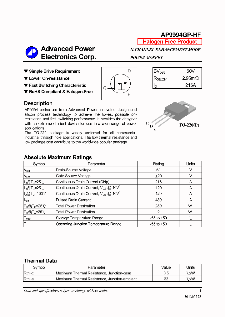 AP9994GP-HF_7217637.PDF Datasheet