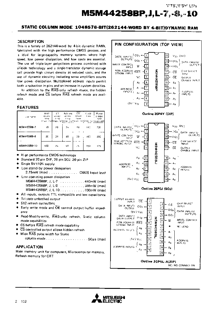 M5M44258BL-8_7219776.PDF Datasheet