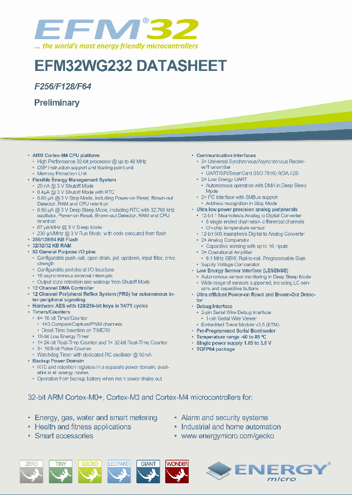 EFM32WG232_7221842.PDF Datasheet