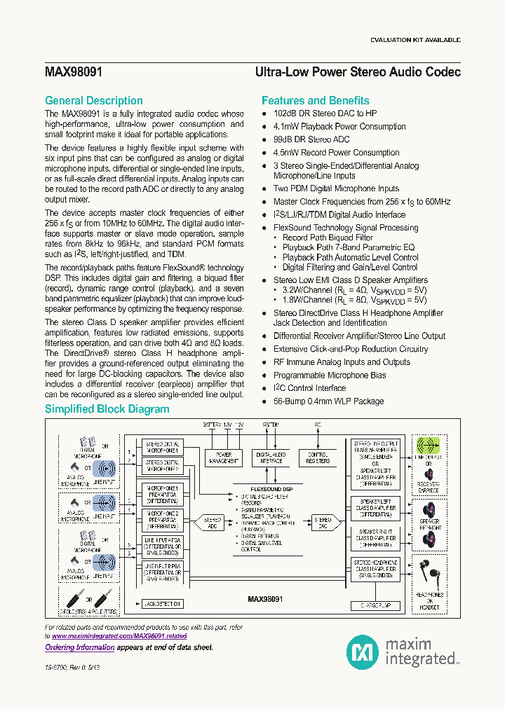 MAX98091_7237760.PDF Datasheet