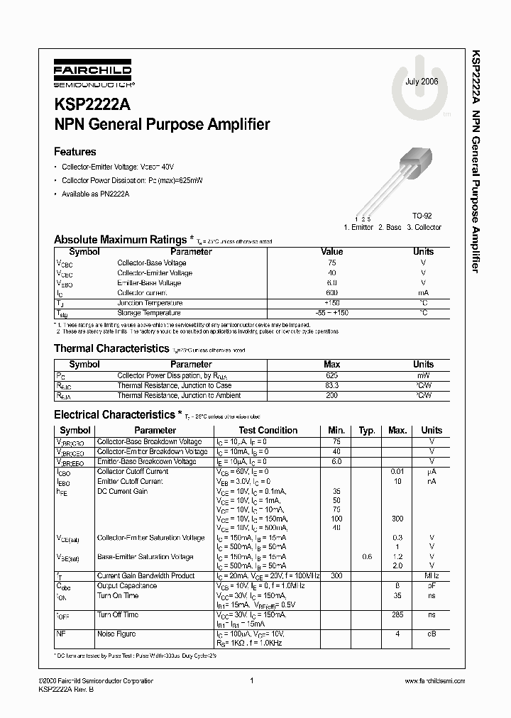 KSP2222ATA_7256040.PDF Datasheet Download --- IC-ON-LINE