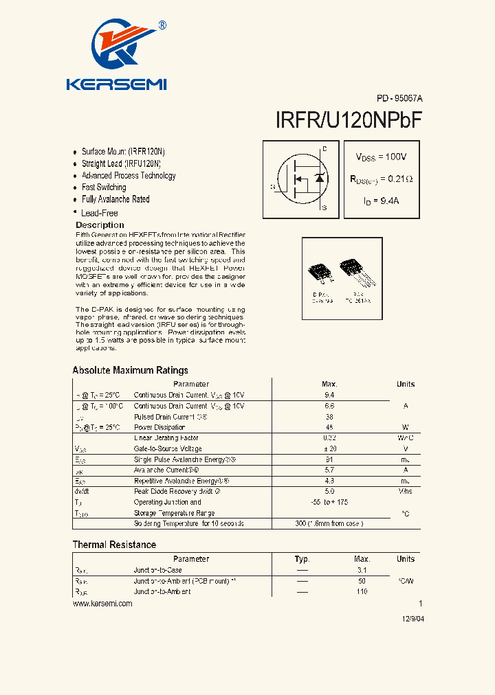 IRFU120NPBF_7257441.PDF Datasheet