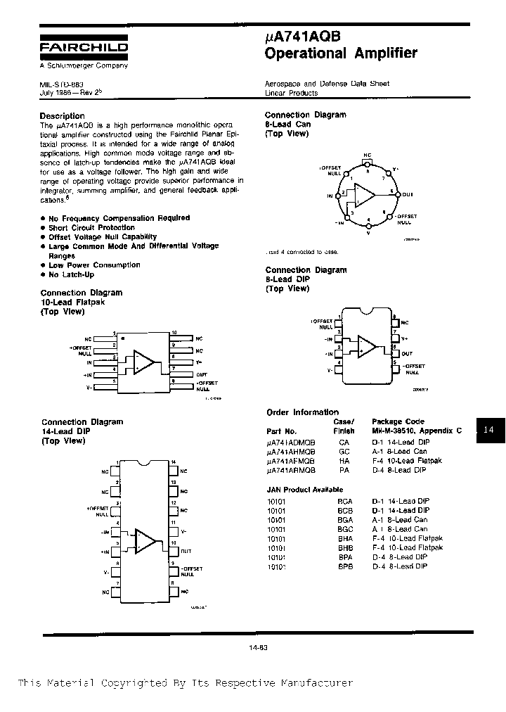 UA741AHMQB_7258369.PDF Datasheet Download --- IC-ON-LINE