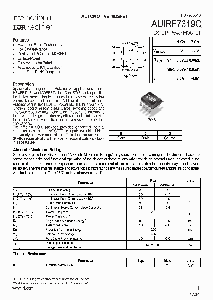 AUIRF7319QTR_7279723.PDF Datasheet