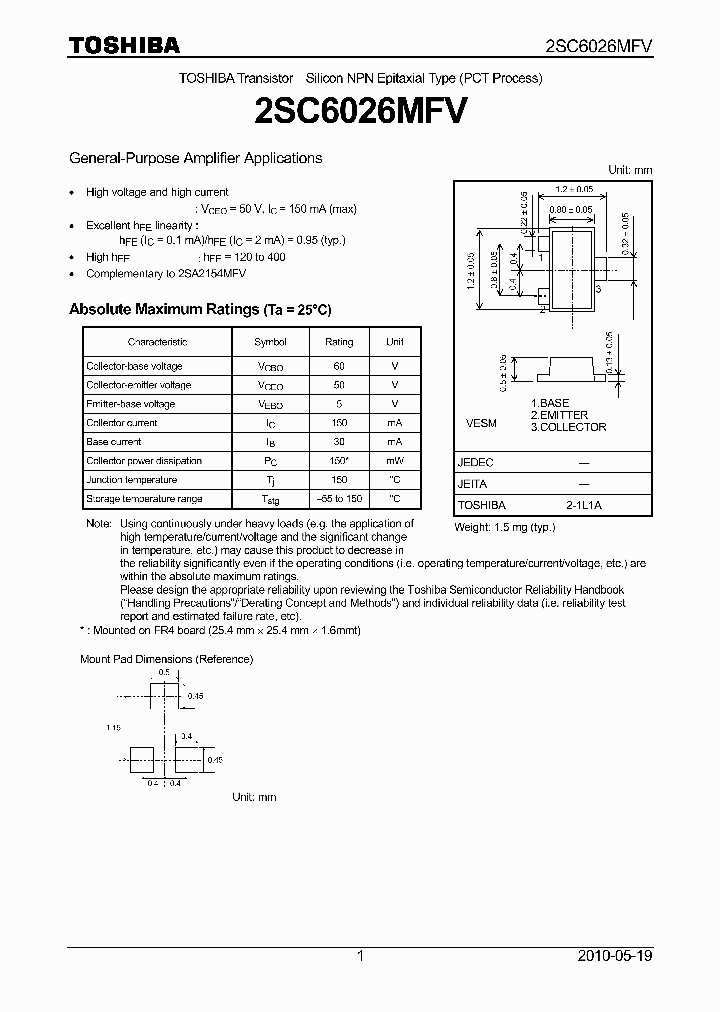 2SC6026MFV_7294073.PDF Datasheet