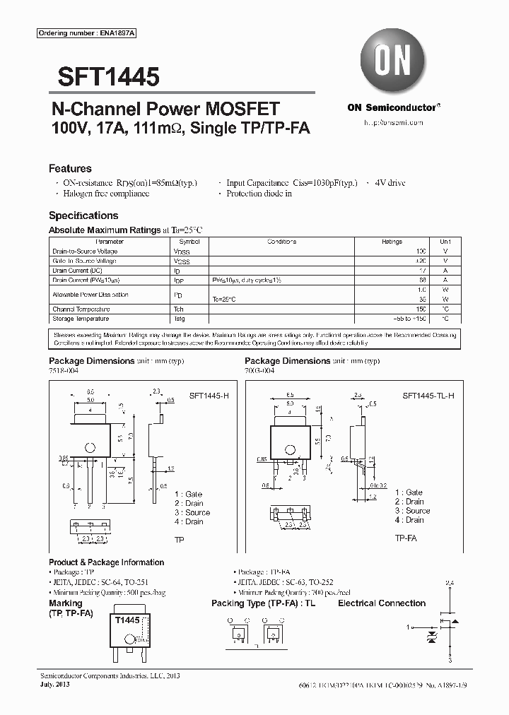 SFT1445-TL-H_7294407.PDF Datasheet