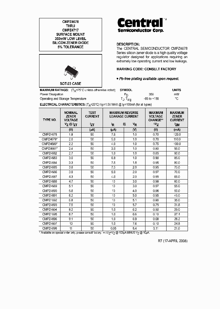 CMPZ4680LEADFREE_7295738.PDF Datasheet