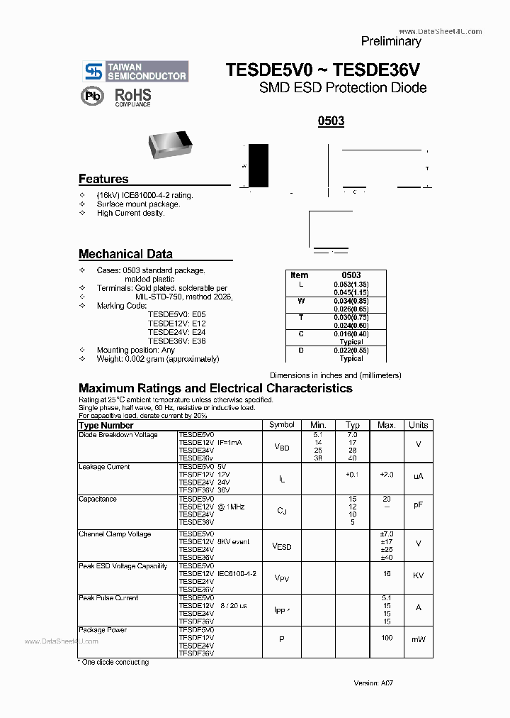 TESDE12V_7304104.PDF Datasheet