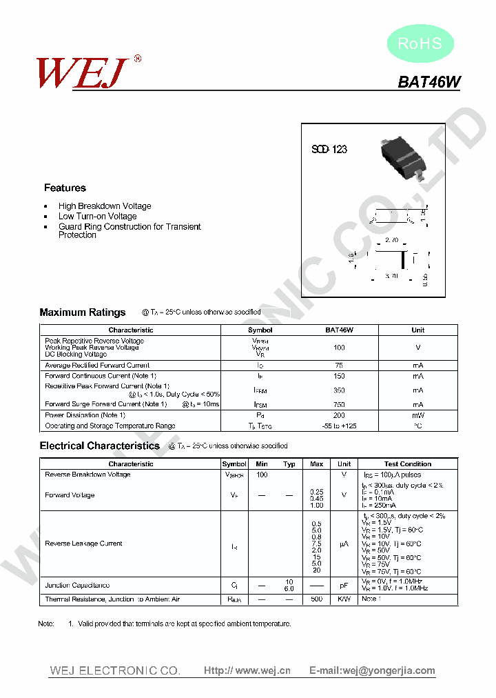 SOD-123_7308601.PDF Datasheet Download --- IC-ON-LINE