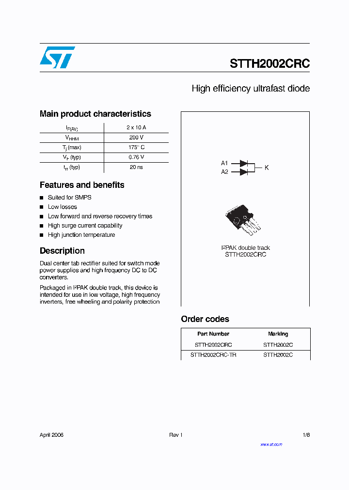 STTH2002CRC_7309345.PDF Datasheet