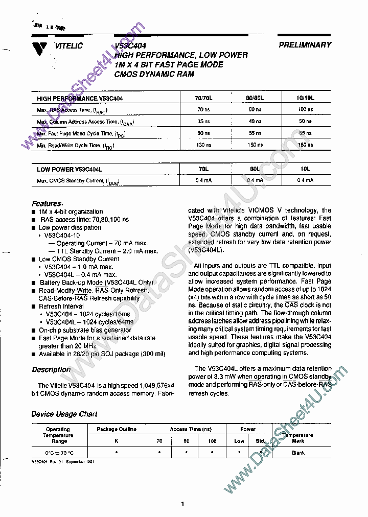 V53C404_7310121.PDF Datasheet
