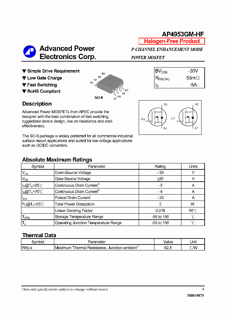 AP4953GM-HF_7313535.PDF Datasheet