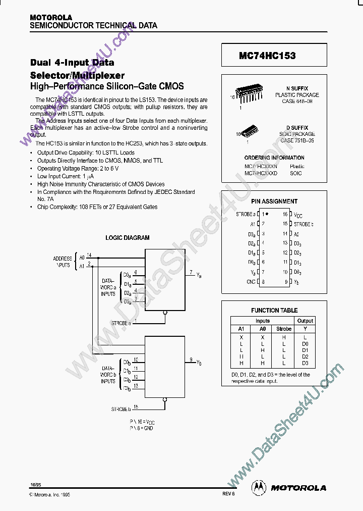 MC74HC153_7316772.PDF Datasheet