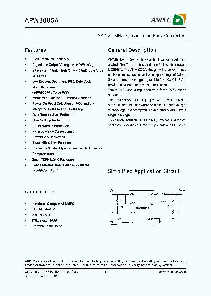 APW8805A_7334852.PDF Datasheet Download --- IC-ON-LINE
