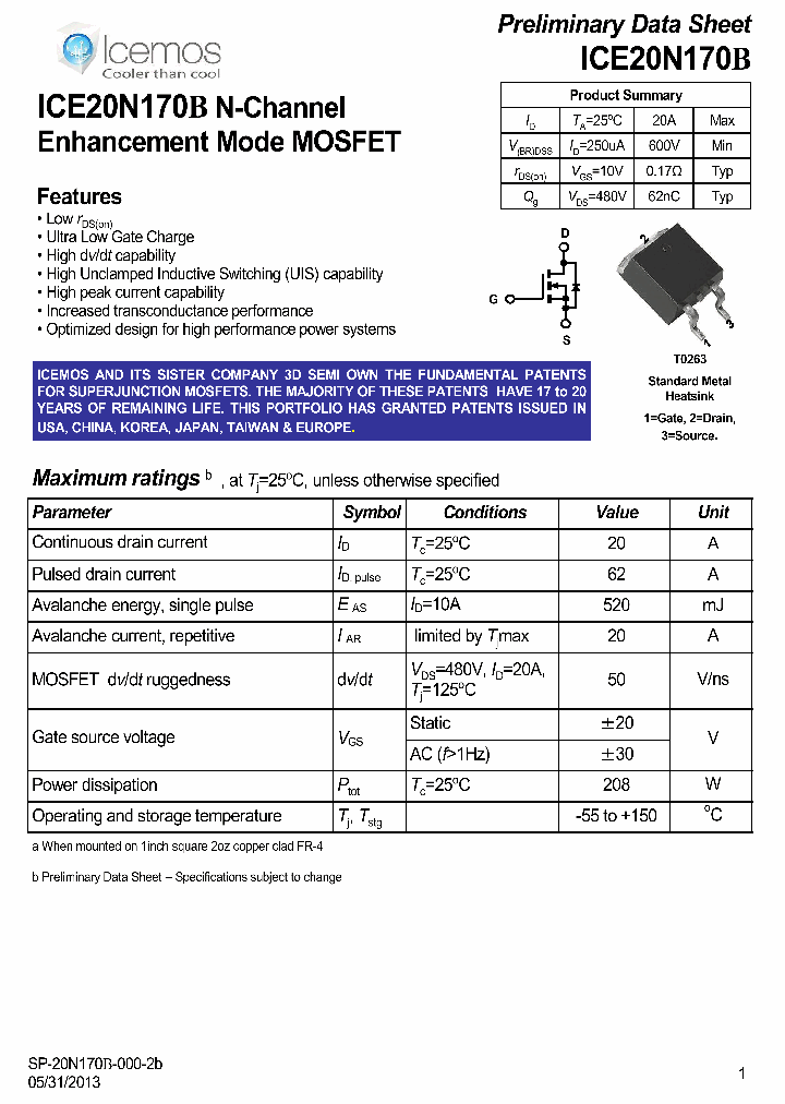 ICE20N170B_7338076.PDF Datasheet