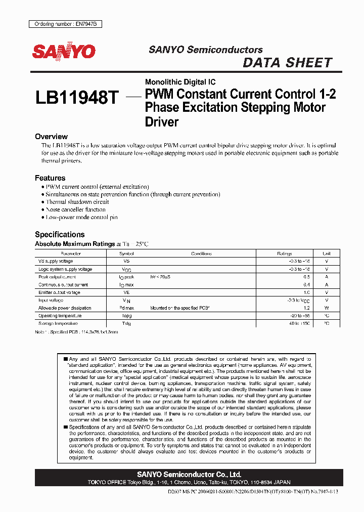 LB11948T-TLM-E_7341001.PDF Datasheet