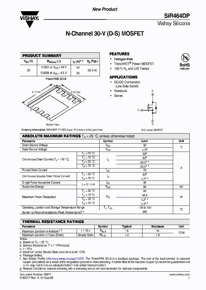 SIR464DP-T1-GE3_7357616.PDF Datasheet
