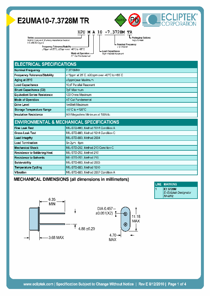 E2UMA10-73728MTR_7361267.PDF Datasheet