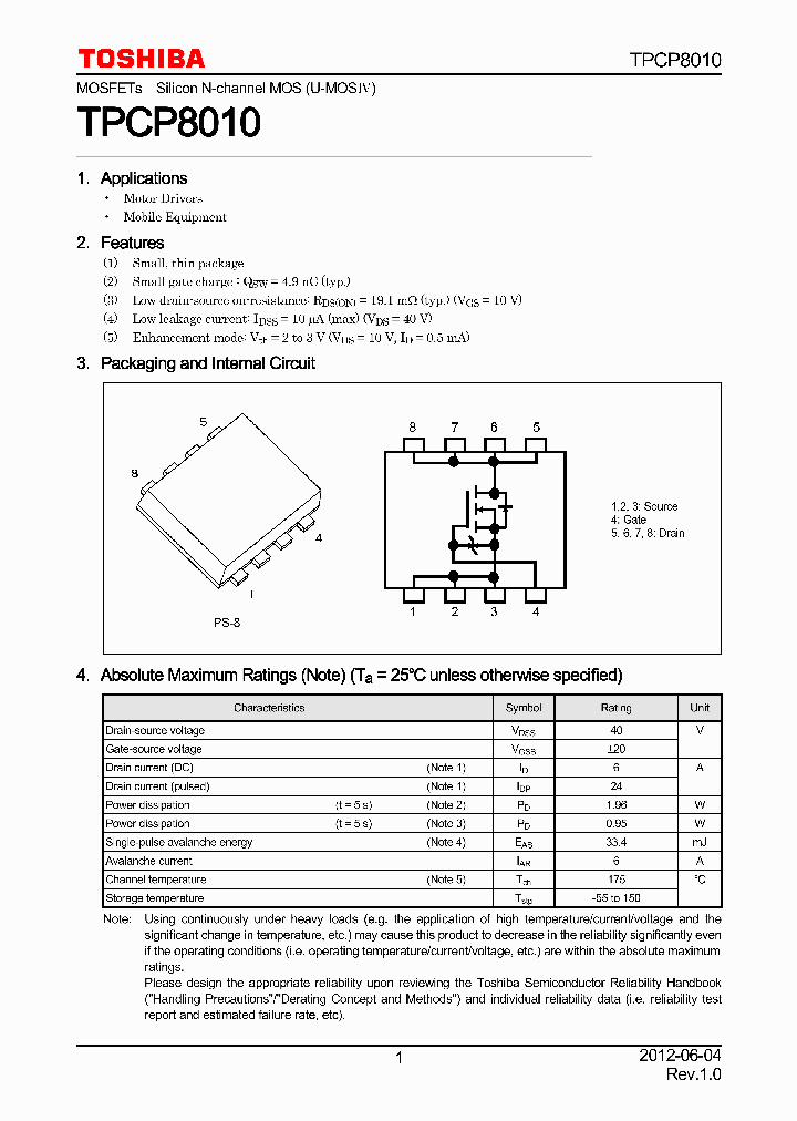 TPCP8010_7386560.PDF Datasheet