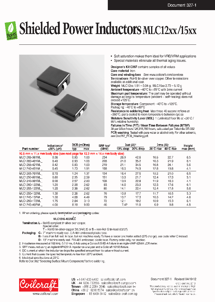 MLC1265-701ML_7385263.PDF Datasheet