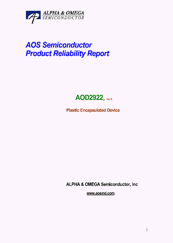 AOD2922_7388542.PDF Datasheet
