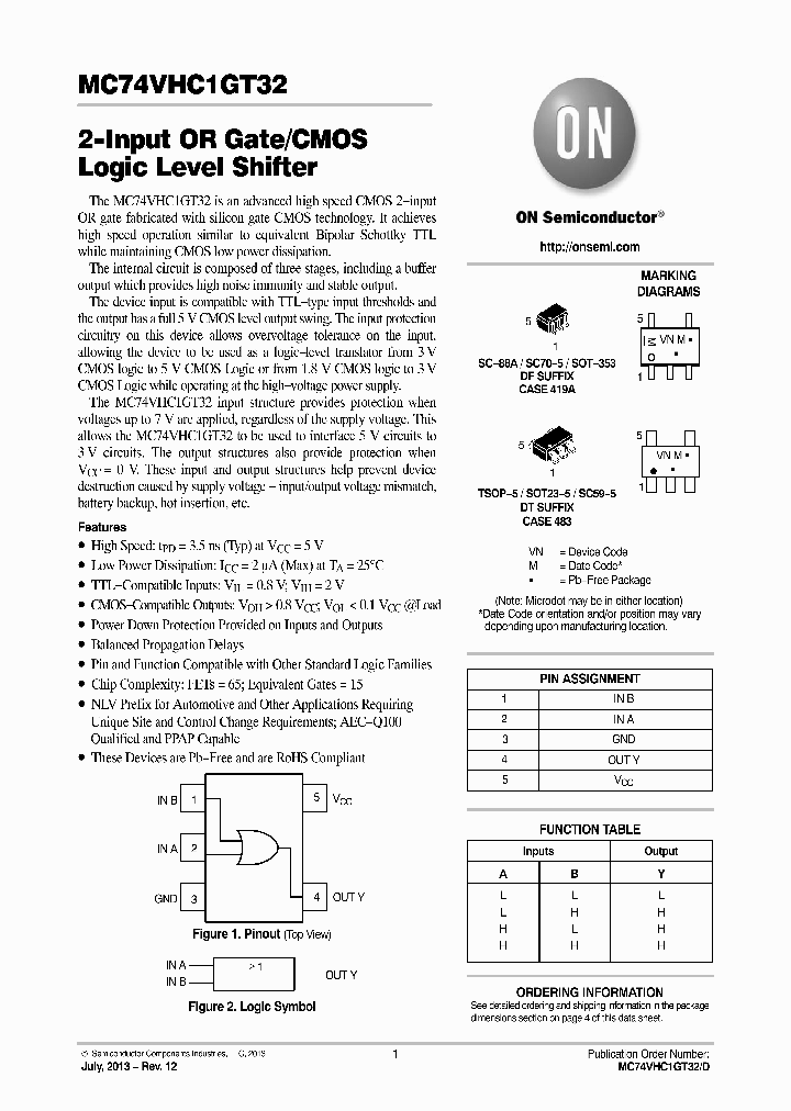 MC74VHC1GT32DF1G_7392481.PDF Datasheet