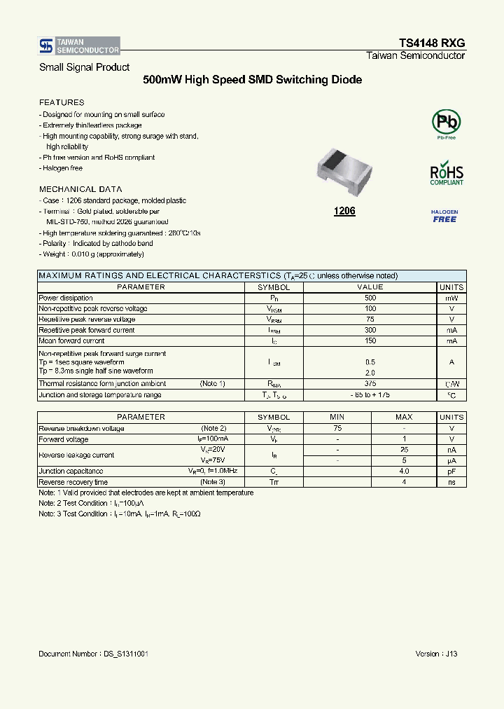 TS4148-RXG_7393849.PDF Datasheet Download --- IC-ON-LINE