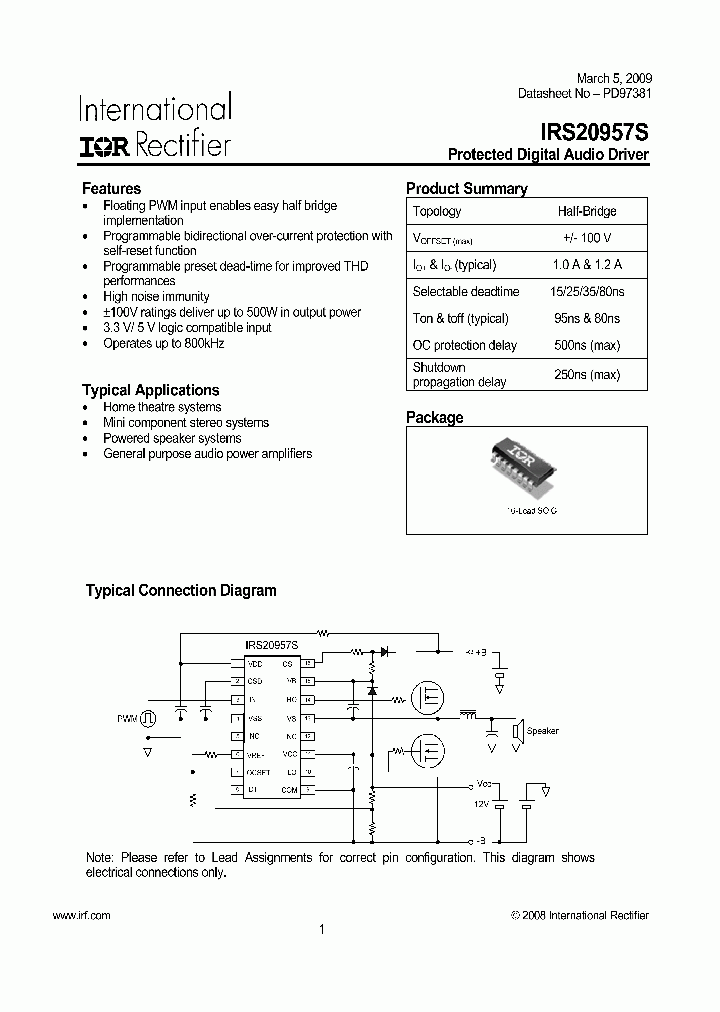 IRS20957STRPBF_7404529.PDF Datasheet Download --- IC-ON-LINE
