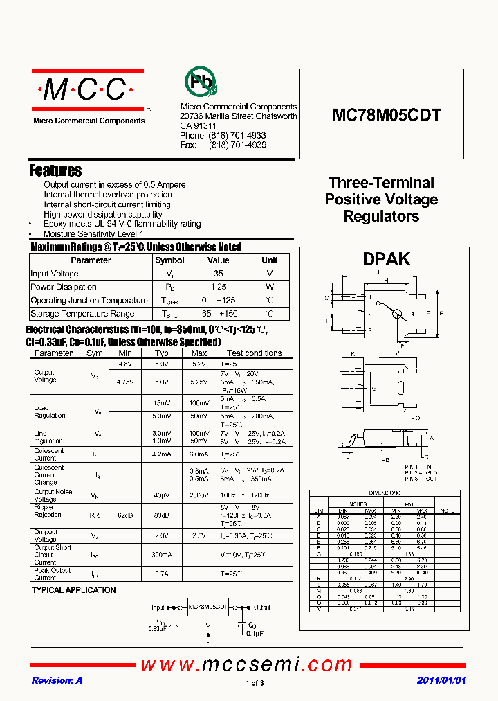 MC78M05CDT-TP_7408328.PDF Datasheet