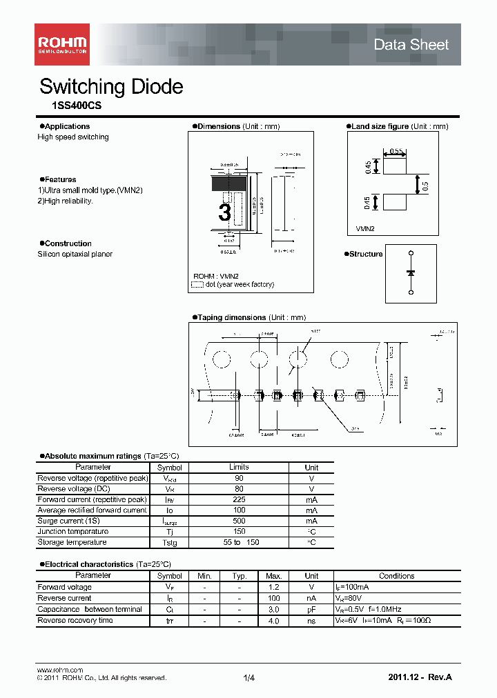 1SS400CST2RA_7415235.PDF Datasheet