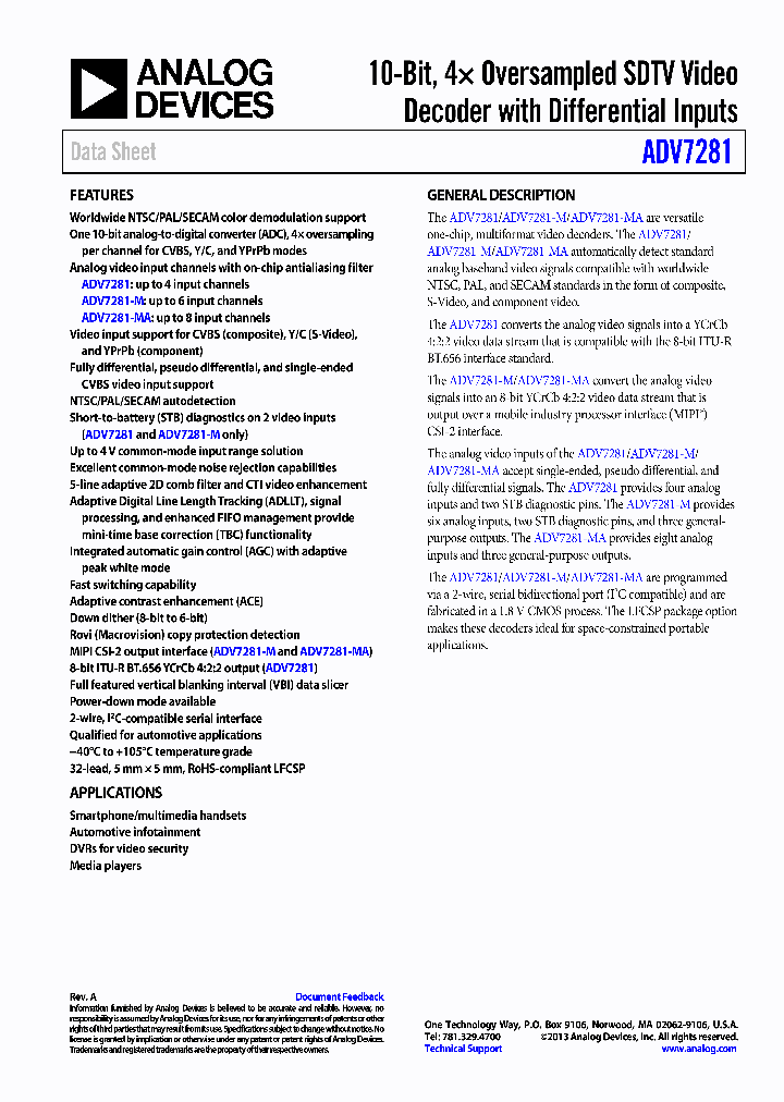 EVAL-ADV7281MEBZ_7436662.PDF Datasheet