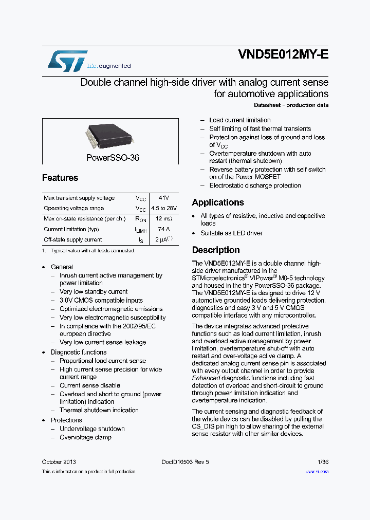 VND5E012MY-E_7448766.PDF Datasheet