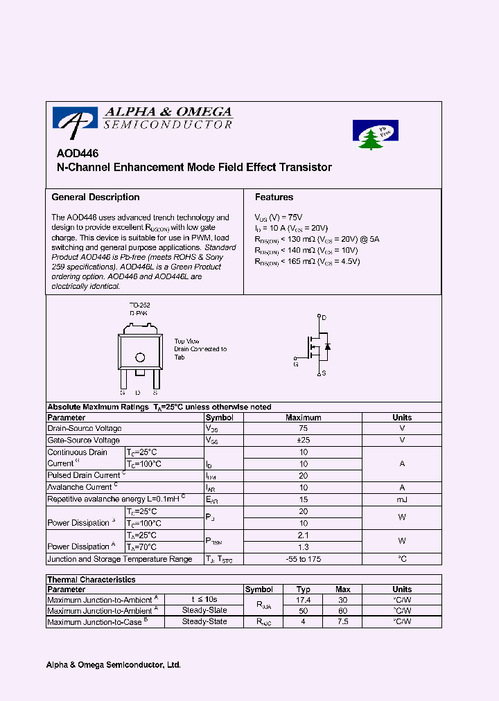 ALPHA-AOD446L_7452444.PDF Datasheet