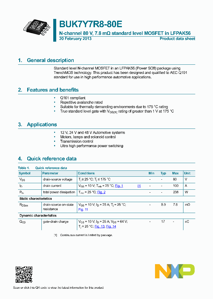 BUK7Y7R8-80E_7463610.PDF Datasheet