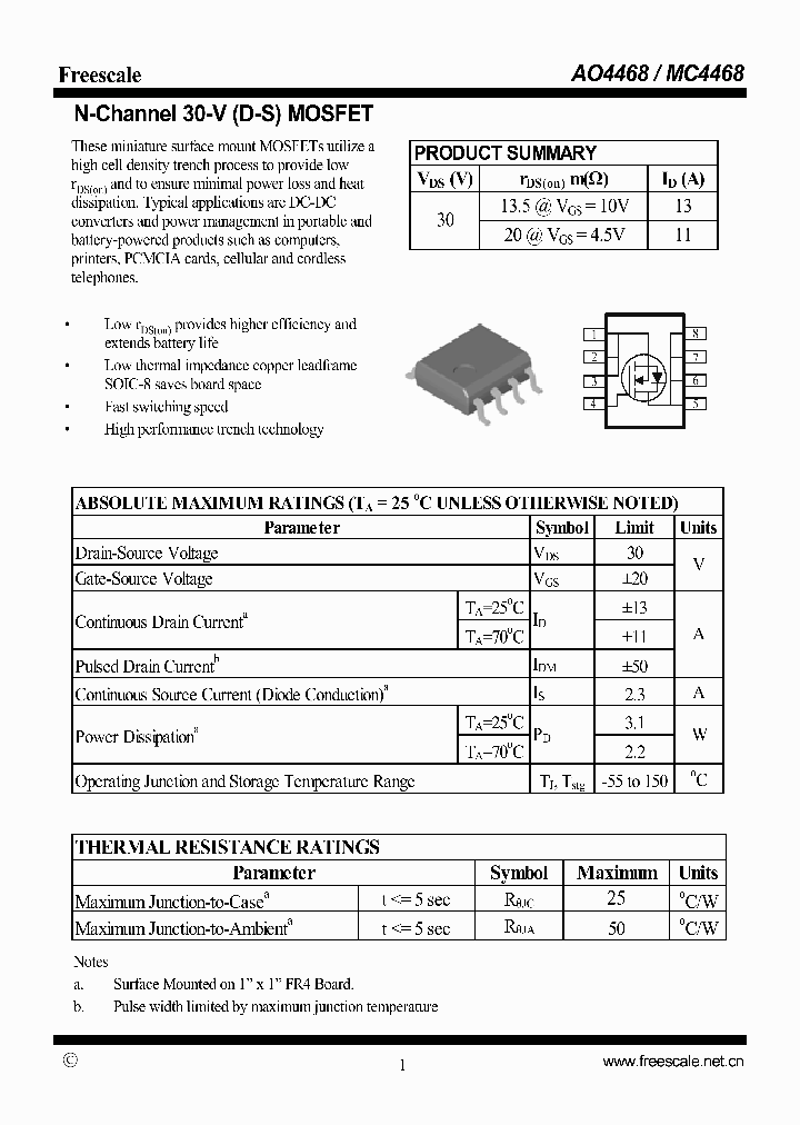 AO4468_7477214.PDF Datasheet Download --- IC-ON-LINE