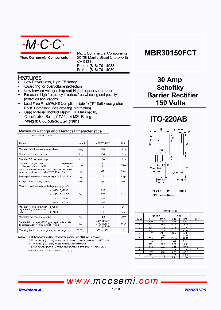 MBR30150FCT-BP_7481916.PDF Datasheet