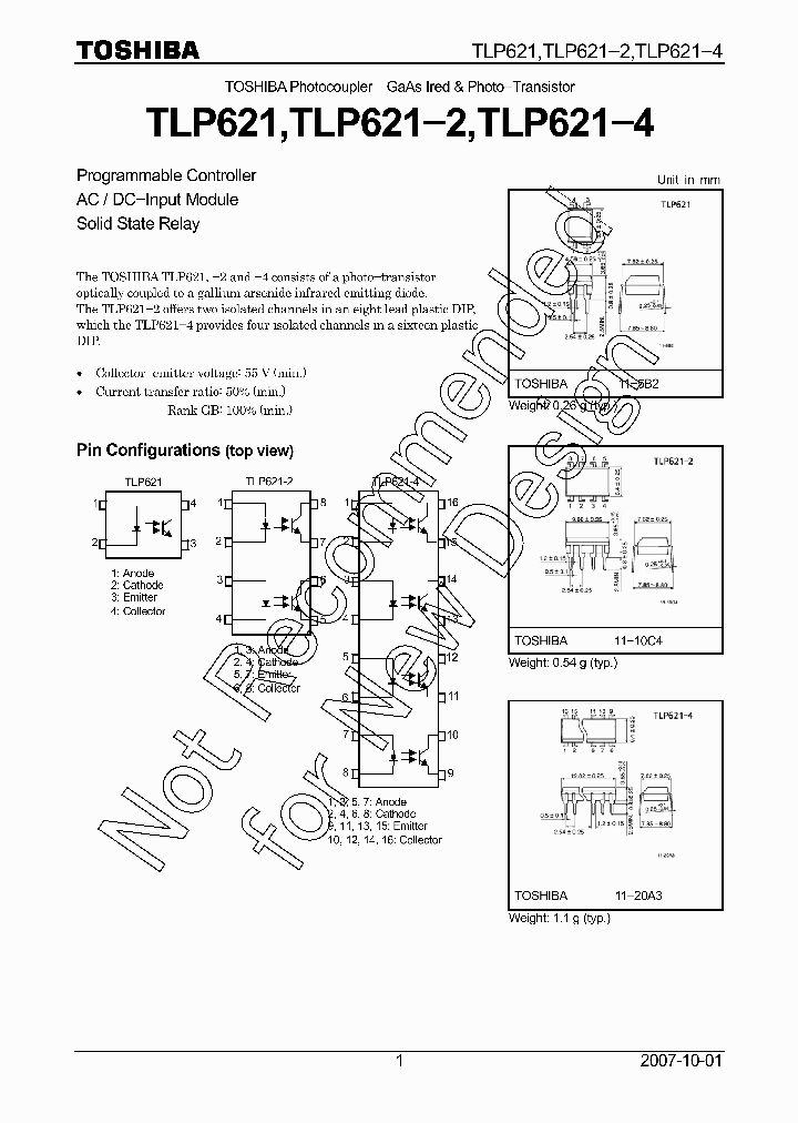 TLP621_7491057.PDF Datasheet Download