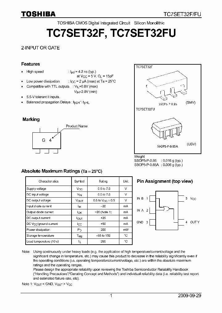 TC7SET32FU09_7494622.PDF Datasheet