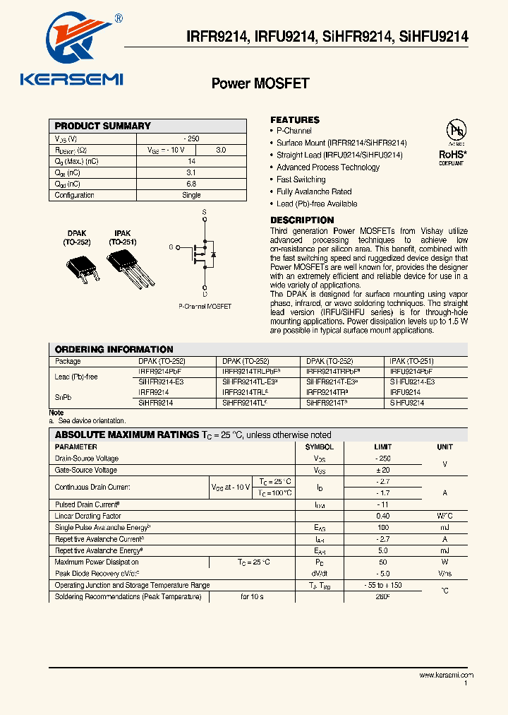 IRFU9214_7496173.PDF Datasheet