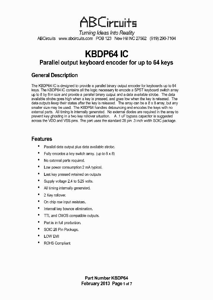 KBDP64_7502848.PDF Datasheet
