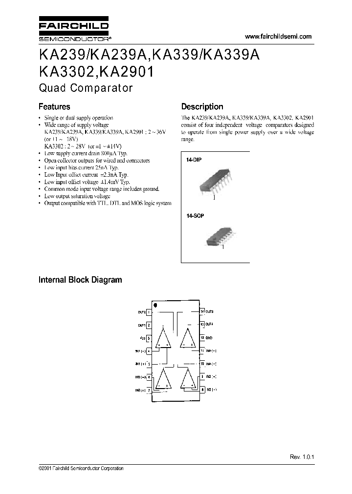FAIRCHILDSEMICONDUCTORCORP-KA2901DMTF_7508928.PDF Datasheet