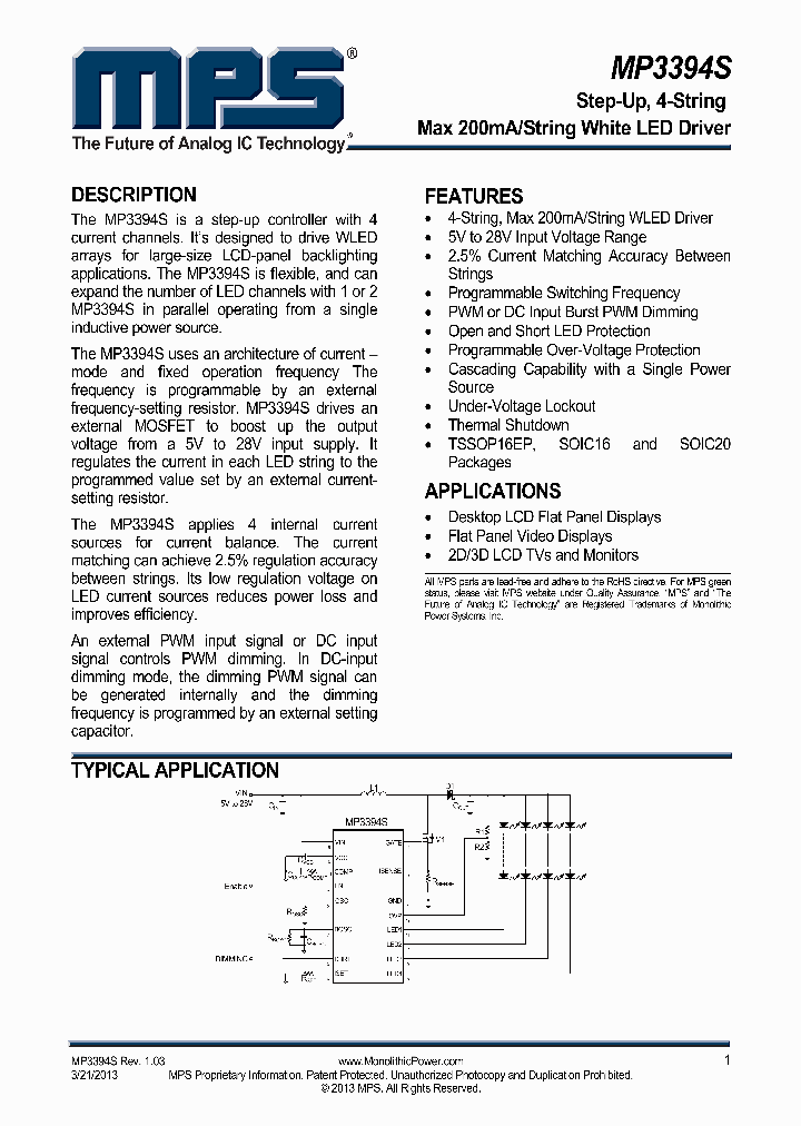 MP3394S_7509484.PDF Datasheet Download --- IC-ON-LINE