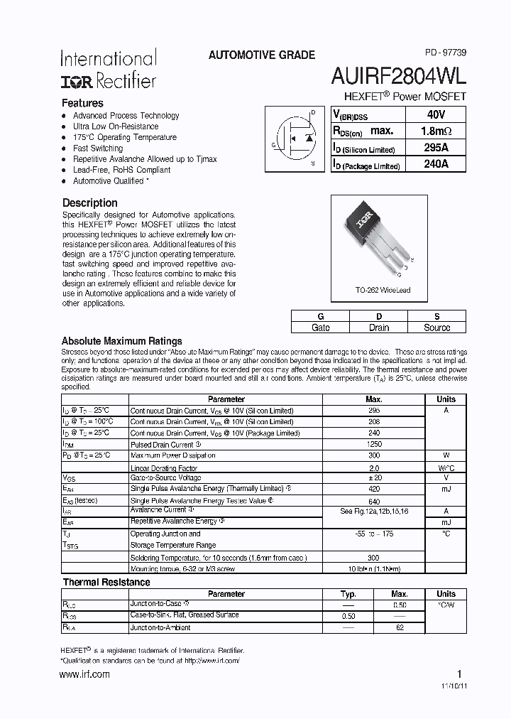 AUIRF2804WL_7518083.PDF Datasheet