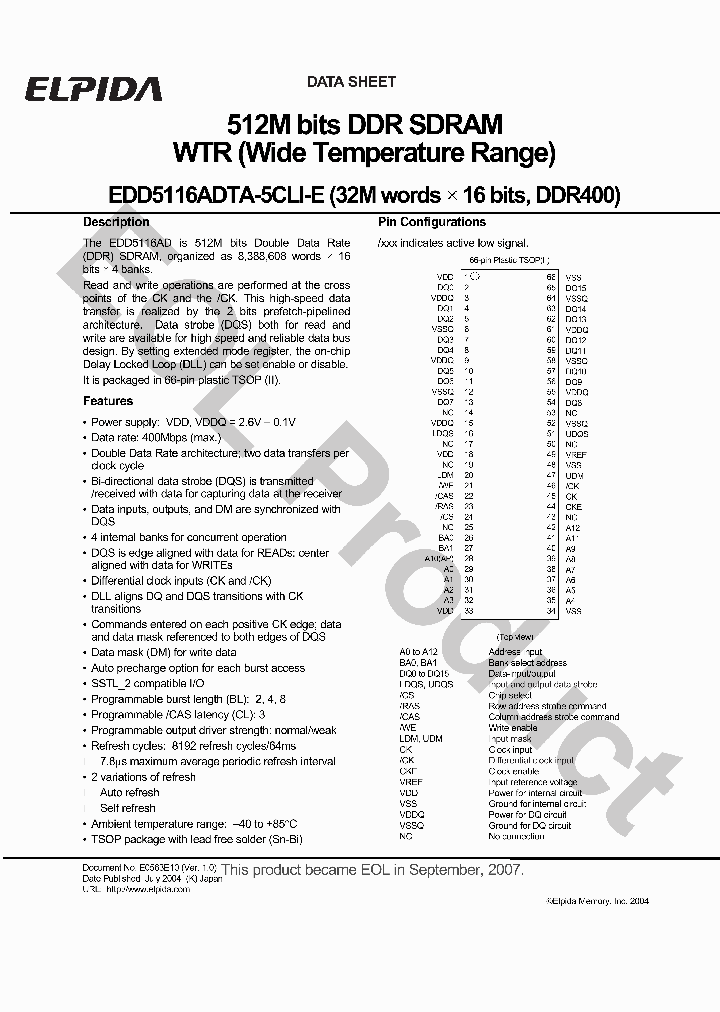 D5116ADTA-5CLI-E_7522221.PDF Datasheet