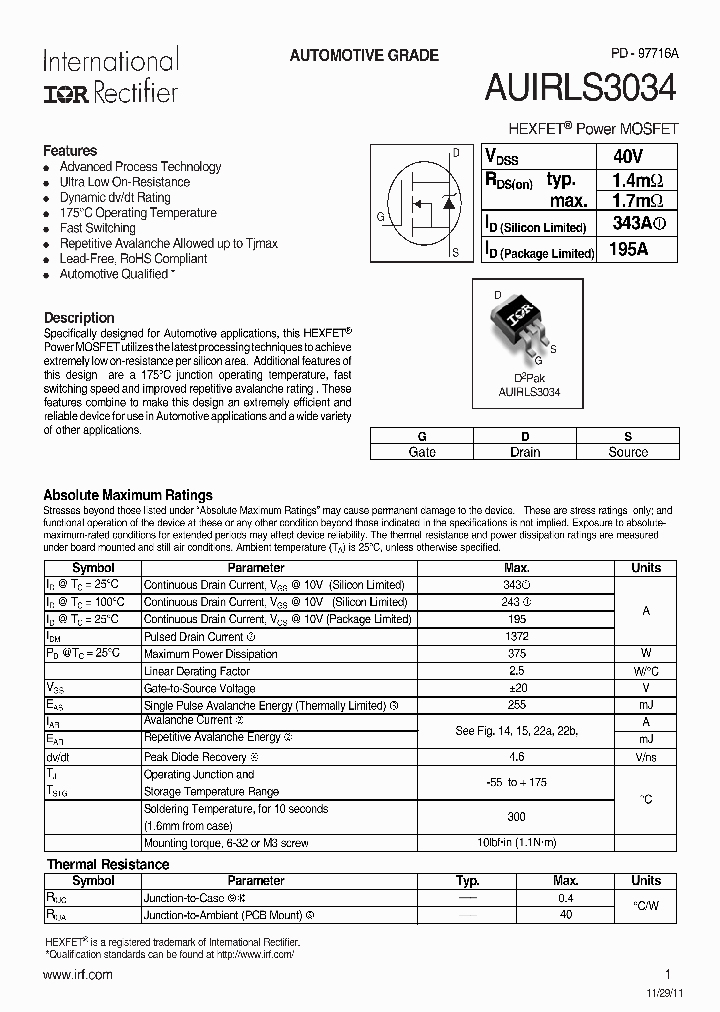 AUIRLS3034_7524621.PDF Datasheet