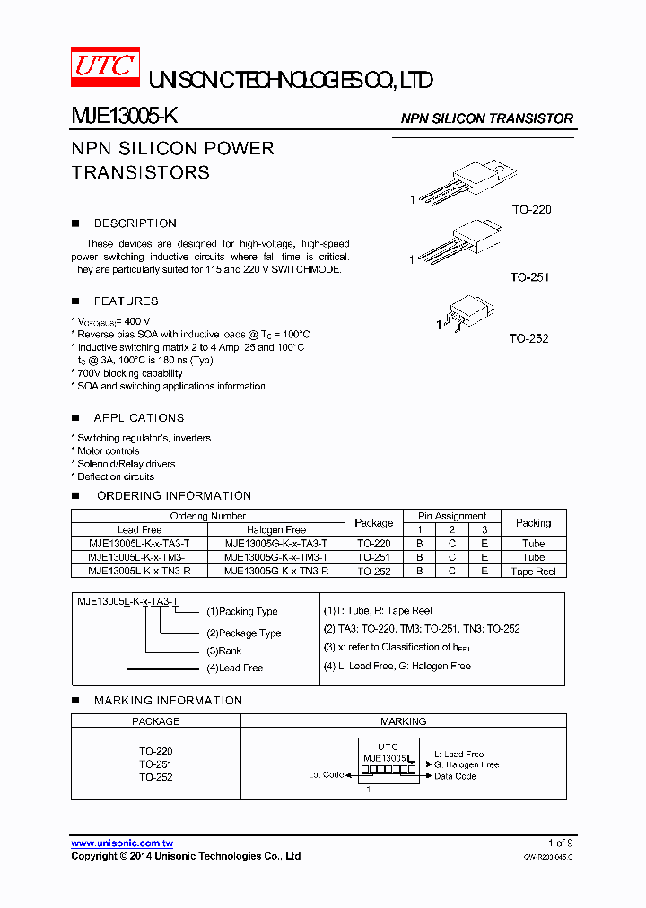 High Voltage Transistor Mje13005 Datasheet Applicatio vrogue.co