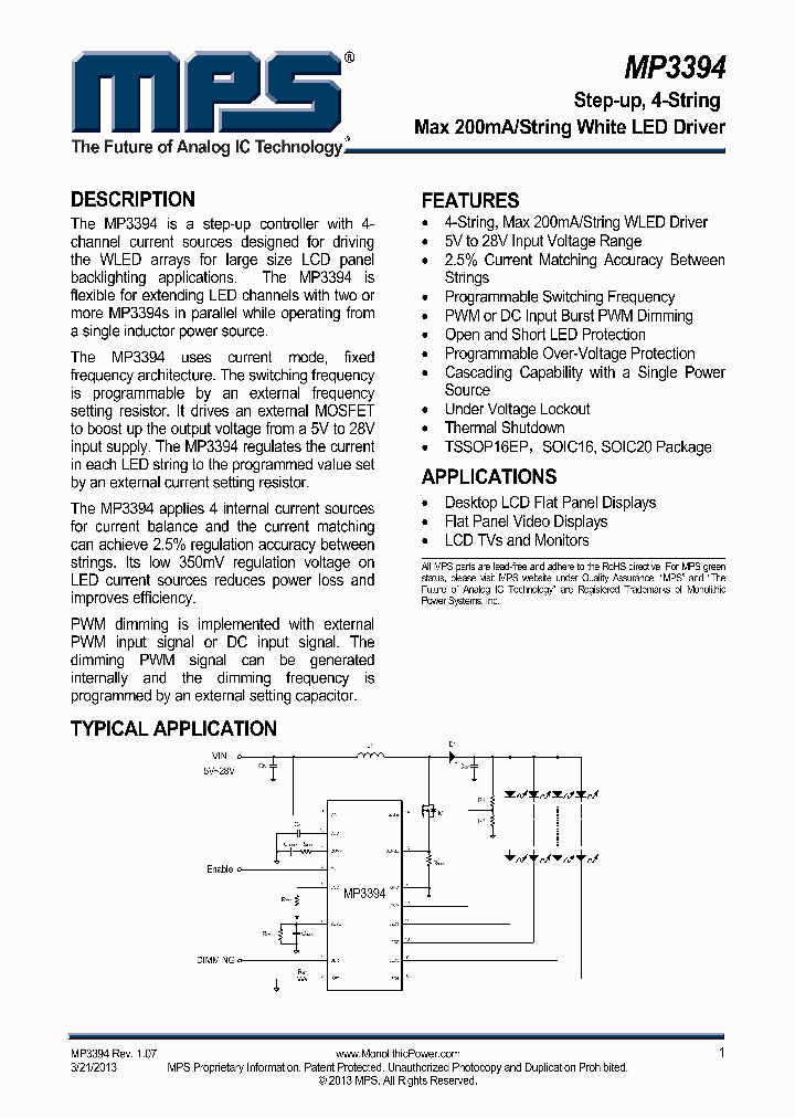 MP3394_7535880.PDF Datasheet Download --- IC-ON-LINE